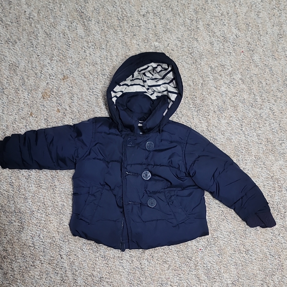 GAP Navy Baby Kids Puffer Jacket with Hood